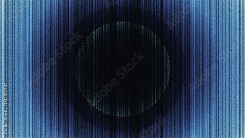 Mysterious Dark Circle on Textured Blue Striped Backdrop