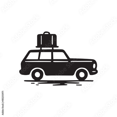 Station wagon packed with luggage ready for a road trip adventure