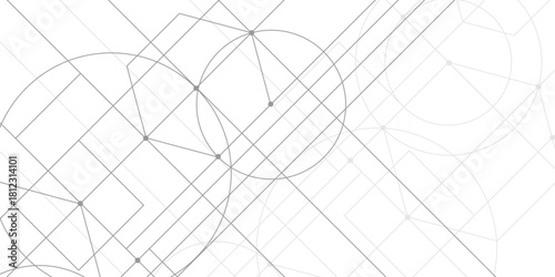 Engineering technologies. Technological drawing. Linear geometric drawing. Abstraction, Vector illustration.