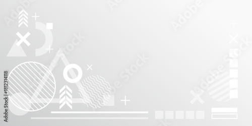 Technological white background. New technologies. Background of geometric shapes. Vector illustration .