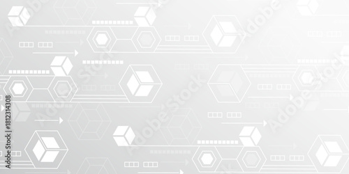 Technological white background. Artificial intelligence. New technologies. Vector illustration