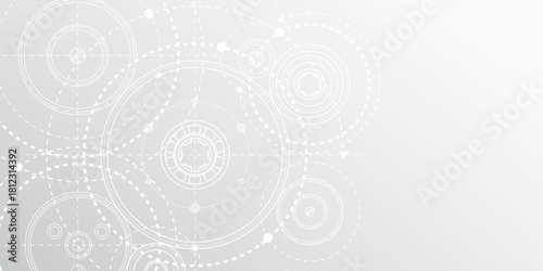 Technological white background. New technologies. Gears. Engineering industry. Vector illustration .