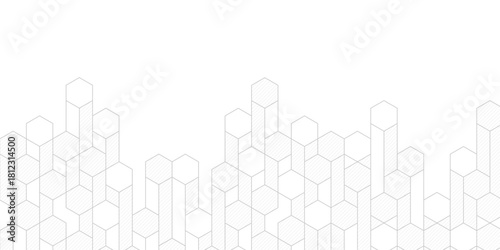 Technological white background. Abstract background of hexagons. Futuristic digital hi-technology banner. Vector illustration.
