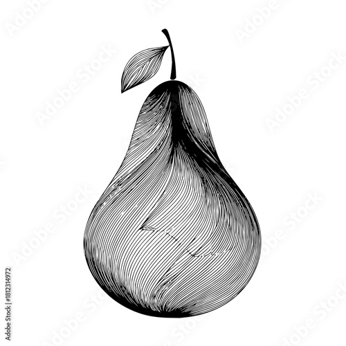 Pear with leaf isolated on, a healthy and delicious fruit
