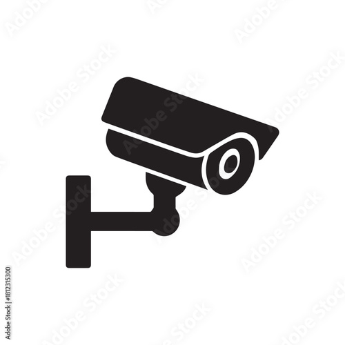 Surveillance Security Camera Icon – CCTV Monitoring Vector Clipart