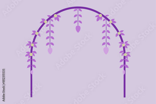 Trellis Archway Overgrown with Lush Lavender Vines