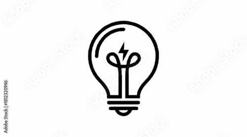 Bright electric light bulb isolated on a white background symbolizing an innovative idea or concept of energy and power