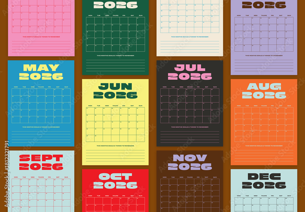 Ado 2026 カレンダー｜Ado 2026 Calendar Artwork All Months Display