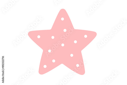 Adorable pink star shape with white polka dots for playful design and decoration