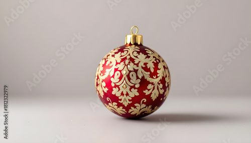 Regal Red & Gold Glitter Ornament