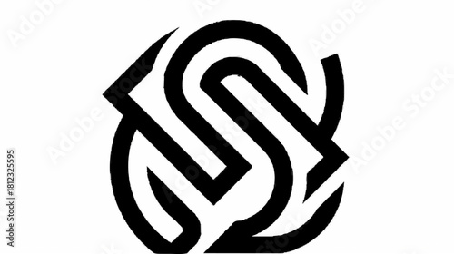 Black and white logo featuring a stylized swirl design, conveying a sense of movement and elegance