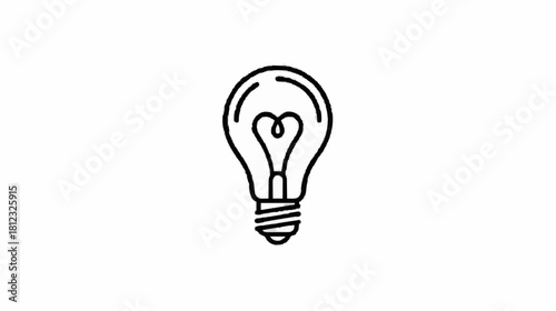 The glowing light bulb, an electric glass object isolated on a white background, represents a bright idea, innovation, and powerful energy concept