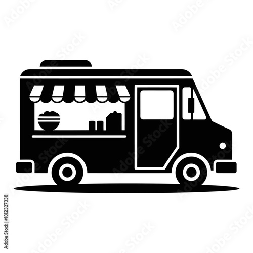 Food Truck icon Silhouette vector on white background