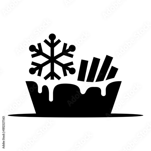 frozen food icon Silhouette vector style with white background