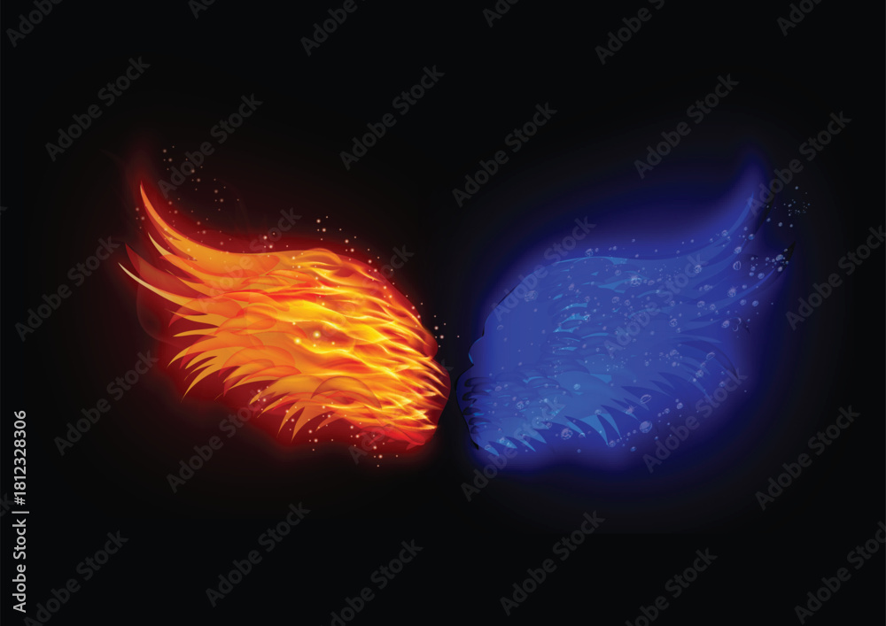 Fototapeta premium fire flames on black