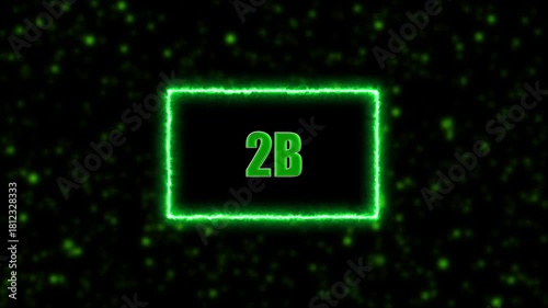 Neon 2B Followers Text Animation Glowing 2B count with neon border on blurred background, perfect for social media celebration videos.