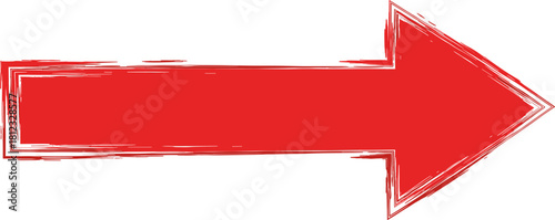 Hand drawn red arrow pointing to the right isolated on, symbolizing direction, guidance, and progress with a touch of artistic flair