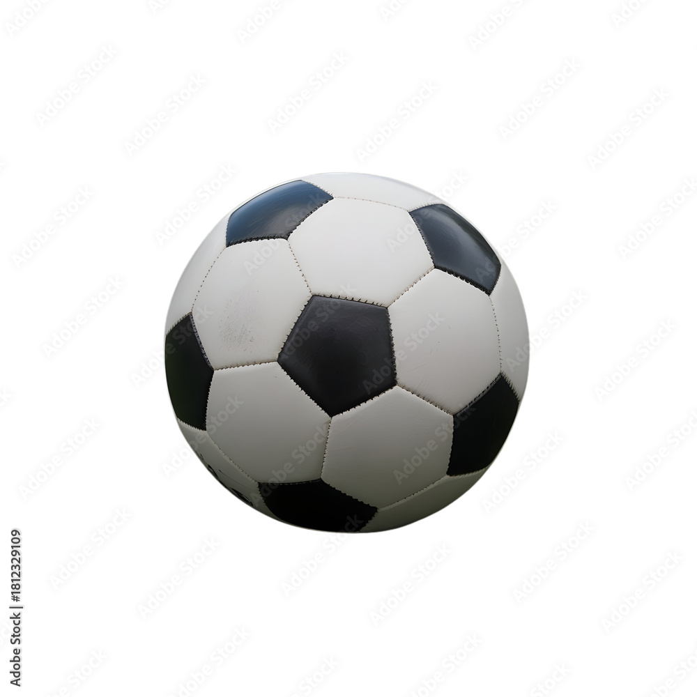 Obraz premium Classic black and white soccer ball isolated on transparent background