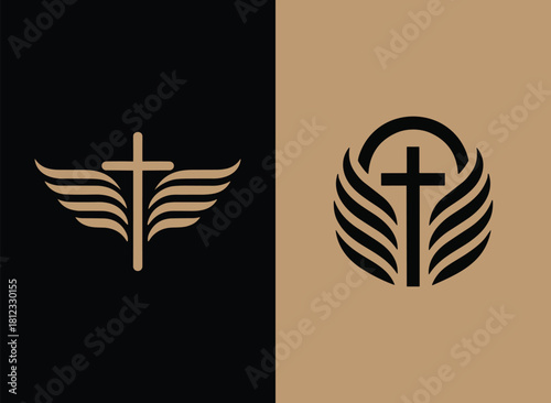 Divine Wings Cross Logo Template 