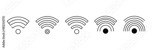 wifi signal silhouette vector isolated on white background