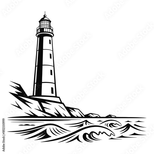 lighthouse silhouette vector