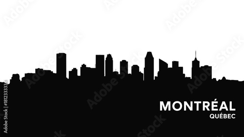 Montreal skyline silhouette against white background