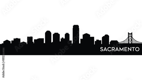 Sacramento california city skyline silhouette