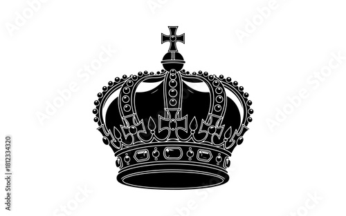 Elegant Monochrome Crown Illustration A Symbol of Royalty, Authority, and Prestige