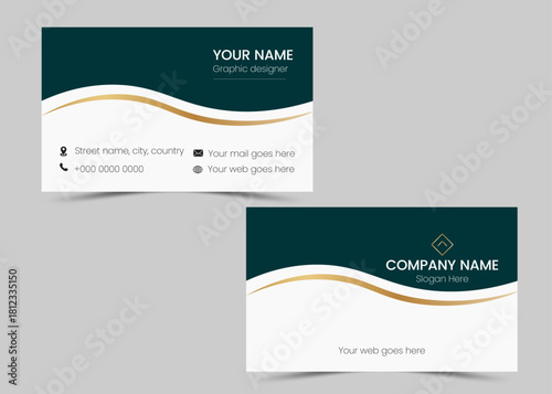 Business card design template, Clean professional business card template, visiting card, business card template	