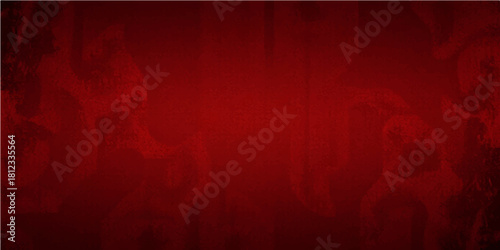 Dark red grunge texture pattern background with old dirty wall paper and light vintage paint design