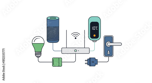 Modern smart home automation system connecting devices, offering seamless control and energy efficiency, perfect for tech-savvy homeowners and innovative living