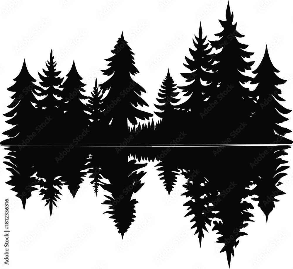 Fototapeta premium vector silhouettes of trees