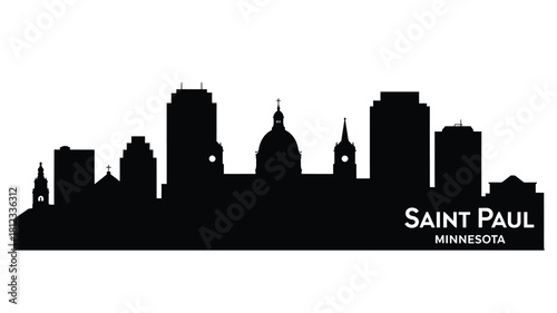 Saint paul minnesota city skyline silhouette