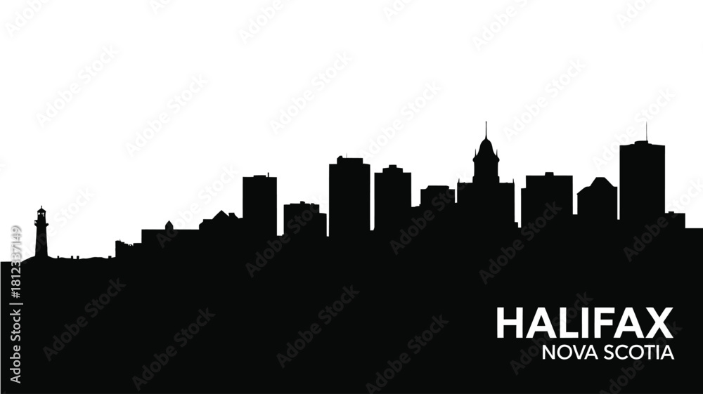 Naklejka premium Halifax nova scotia city skyline silhouette