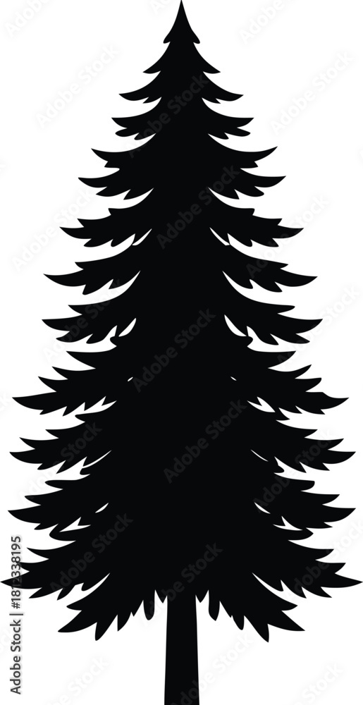Obraz premium black and white christmas tree