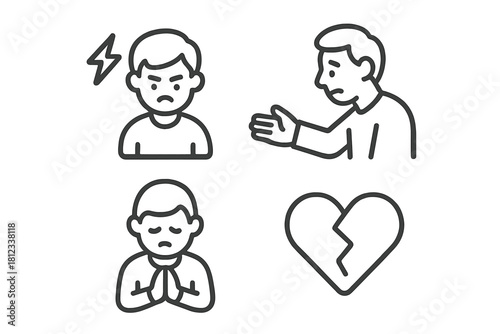 Relationship conflict, anger, apology, and emotional distress leading to heartbreak