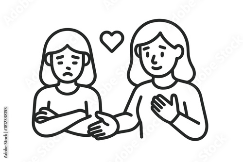 Caring friend showing empathy and support to a distressed woman during a difficult time