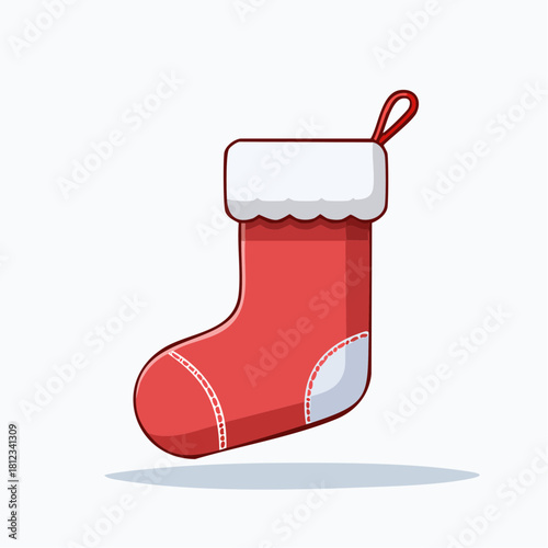Christmas Stocking Icon - Festive Holiday Decoration, Vector Design for Seasonal Celebrations