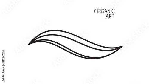 Abstract vector logo icon with an illustration of a water wave pattern, leaf, and bird silhouette design element