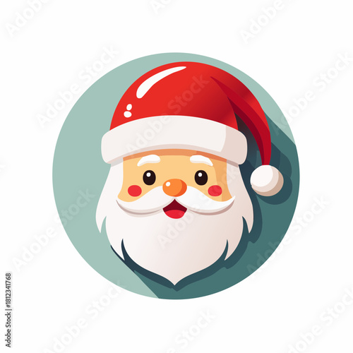 Happy Santa Claus with Festive Red Hat Cartoon Illustration for Christmas