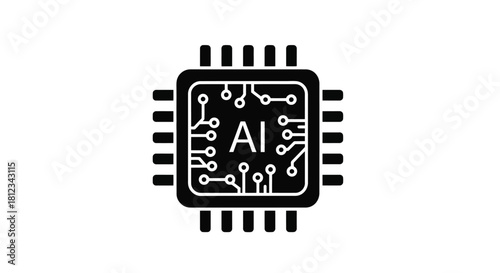 Dynamic abstract geometric composition featuring a bold black silhouette against a vibrant cmyk color palette