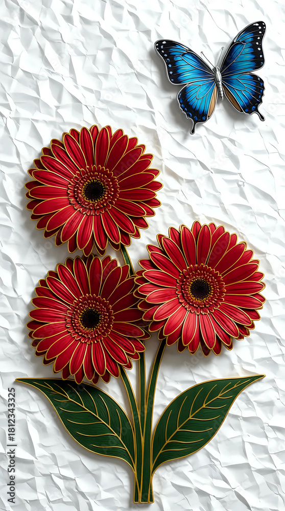 Fototapeta premium Bouquet of red flowers