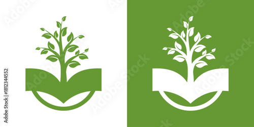 tree and book landscape logo.