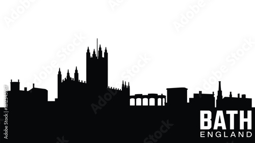 Silhouette of bath england s iconic skyline at dusk