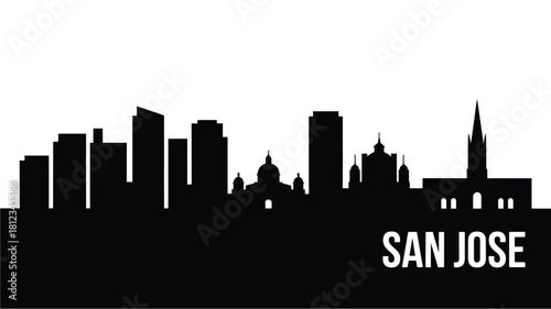 San jose california cityscape silhouette