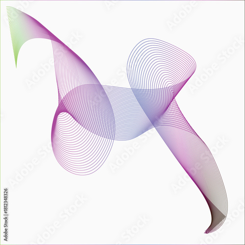 Wavy gradient lines gracefully curve from vibrant green to deep black on transparent backdrop