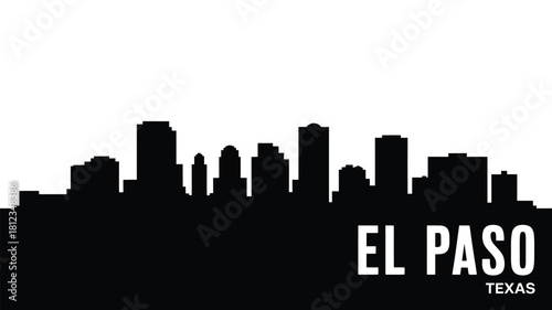 El paso texas skyline silhouette black and white cityscape