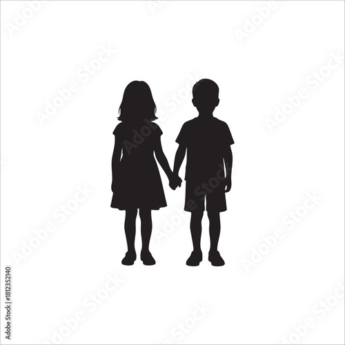 girl and boy icon. isolated on white backgroundgirl and boy icon. isolated on white background