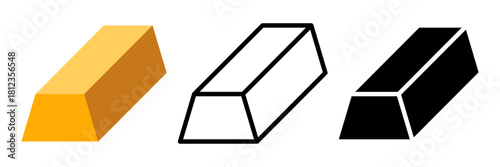 Wealth and Investment Gold Bar Symbol Collection