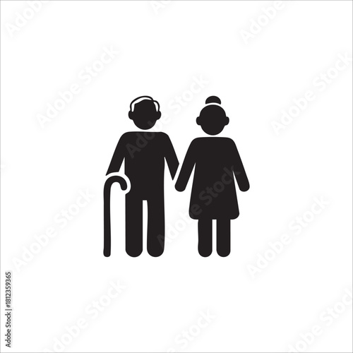 Elderly couple icon. isolated on white background
